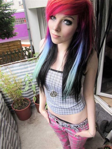 Find the perfect emo hair stock photo. hair styles | Scene girls, Cute emo girls, Hair chalk