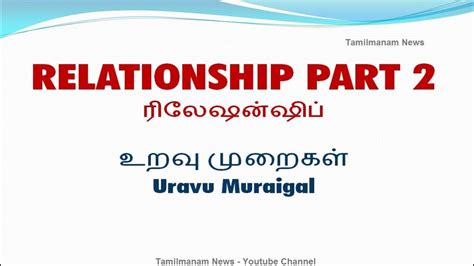 Peluang tak ada makna tanpa soalan depan mata! Vocabulary about Relationship including Tamil meaning Part ...