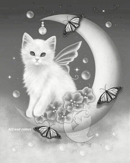 Rod ice scream coloring pages 01.10.2021. Butterfly Cat Kitten Fairy Butterfly Crescent Moon ...