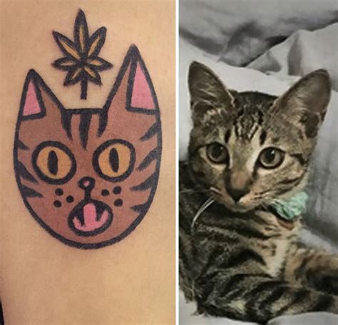 This bat tattoo hasn't had its coffee yet. People Share Adorable Tattoos Of Their Own Pets (35 pics)