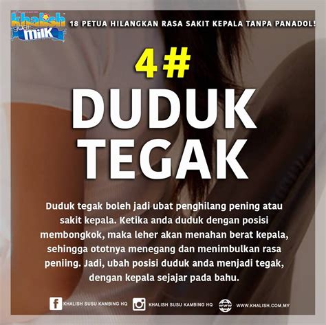 Menghangatkan diri sakit kepala dapat juga dihentikan dengan rasa hangat, terutama yang disebabkan pijat kepala rasa sakit kepala bisa hilang bila dibantu dengan sebuah pijatan lembut. Doa Hilang Sakit Kepala