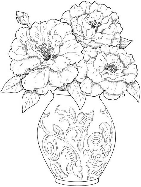 • it shows a simple and sweet flower that is one of the most basic forms of floral drawings. Advanced level | Flower coloring pages, Coloring pages ...