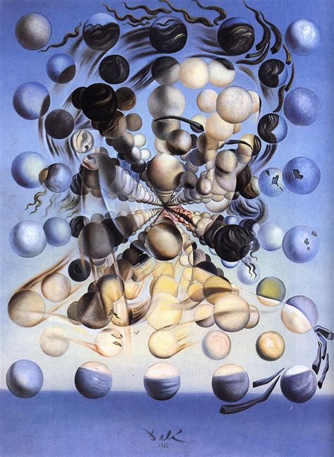 The painting depicts the head and shoulders of gala composed of a matrix of spheres seemingly suspended in space. Fieggentrio: Salvador Dali: Galatea of the Spheres
