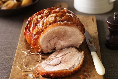 Secure the roll with cooking string at intervals. Roast pork with apples and cider