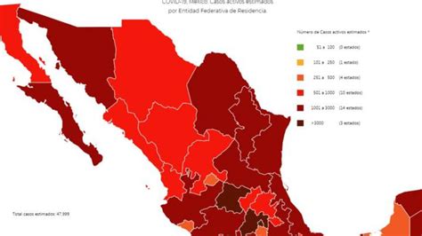 Mapa de casos y estadísticas al 17 de abril. Mapa y casos de coronavirus en México por estados hoy 8 de ...