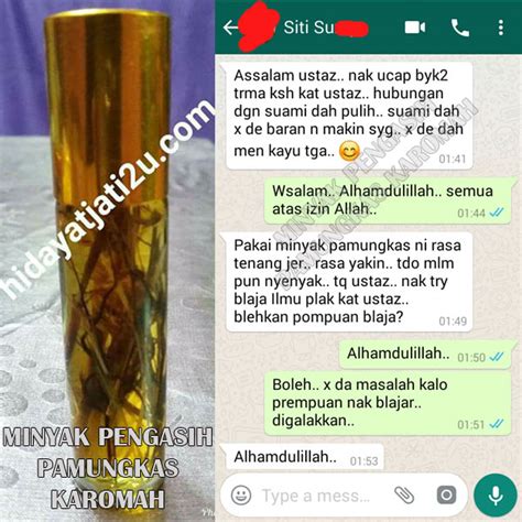 Gambar foto produk ilmu jampi aji pelet pengasihan merupakan foto asli dari pusaka dunia sehingga jika ada penjual online dengan foto yang sama tanpa ijin, dipastikan penjual tersebut telah melakukan pencurian gambar. Minyak Pengasih Mahabbah Asma Hidayah Pamungkas