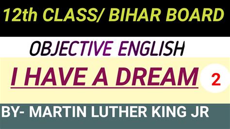 Submitted 11 months ago by ehabib26. I HAVE A DREAM BY MARTIN LUTHER KING OBJECTIVE QUESTION ...