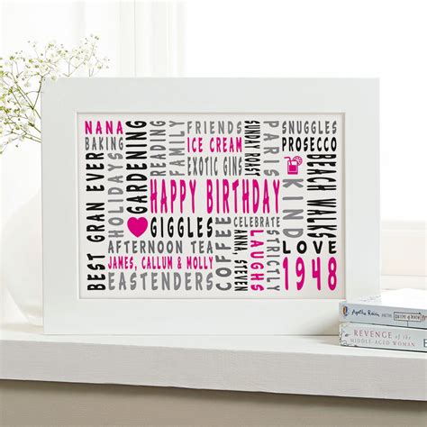 Wish them a happy birthday and show how much you care with same day birthday delivery. 70th Birthday Personalised Word Art Gifts For Her ...