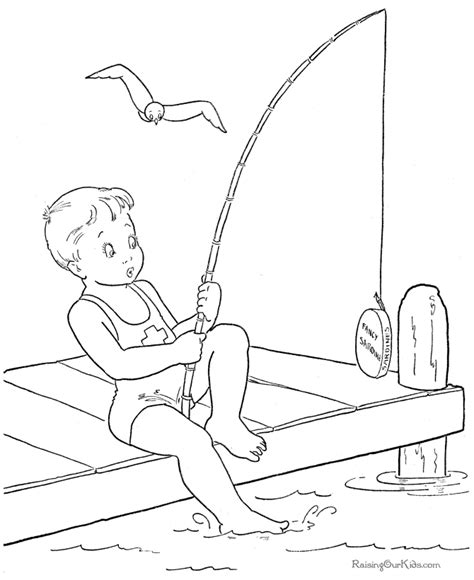 Our summer coloring sheets are exactly what we love about summer: Cute kid summer coloring page 011