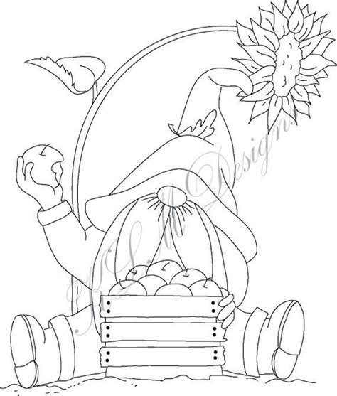Coloring books for boys and girls of all ages. Fall Gnome-Black & White Digital Stamp, Clip Art, Paper ...
