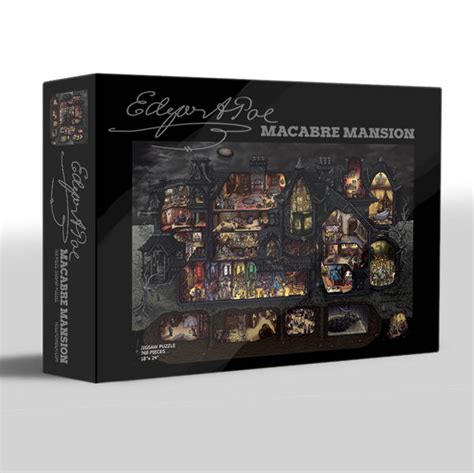 His 1844 story about a balloon trip across the atlantic was a __. Edgar Allan Poe Macabre Mansion 1000 Piece Jigsaw Puzzle ...