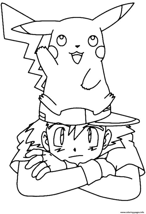 Have you ever watch pokemon? Pikachu S With Ash1509 Coloring Pages Printable