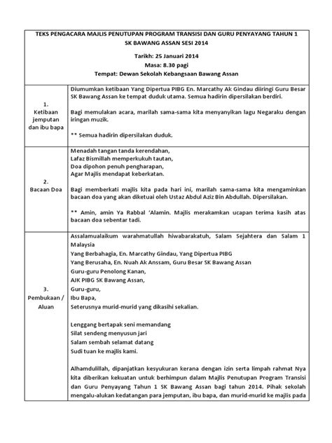 Cikgu raihan jalaludin telah kongsikan koleksi teks ucapan bagi pelbagai acara rasmi di sekolah. Teks Pengacara Majlis Minggu Transisi Tahun 1