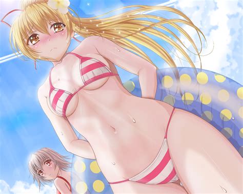 Wallpaper : blonde, long hair, anime, yellow eyes, short ...