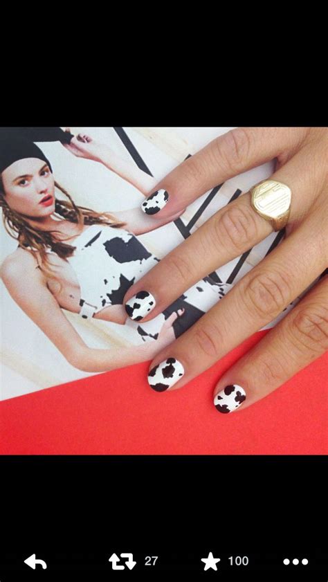 Using cow patterns as #me #flowers #parisian #cow nails #cute #aesthetic #ethereal #ethereal aesthetic #white flowers #pink. Pin by Trixy Poodle on Makeup | Animal print nails art ...