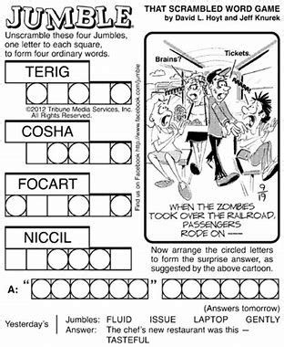 They appreciate playing and understanding point via color, item, form, and content. Large Print Word Jumbles Printable - Bing images (With ...