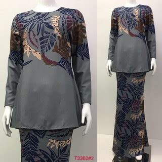 Sfp 2204 pakaian tradisional wanita 1 baju kurung pesak gantung dan kain lipat batik bil bahagian badan ukuran saiz. Nayla.Z Baju Kurung Floral Design Long sleeve Lengan ...