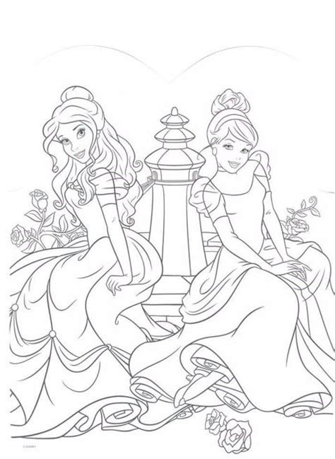 Princess elsa & princess anna stand with olaf, kristoff and sven in front of a snowy forrest in this adorable frozen 2 coloring page from disney. 신데렐라 색칠놀이 컬러링 도안 자료💙 : 네이버 블로그 | Disney princess coloring ...