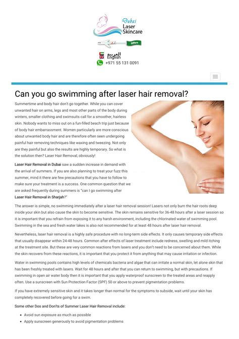 Swimming is very drying for skin if you are in for any length of time and the chlorine even more so. Can you go swimming after laser hair removal? by Elisa ...