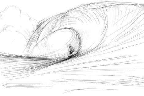 The strokes are much smaller and shorter for the distant waves. How-to-draw-waves-step-4-470×312 | How to Draw