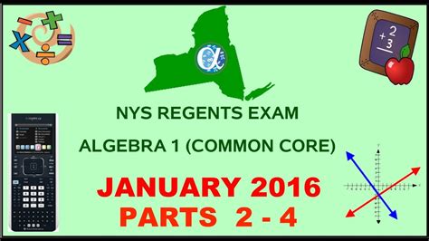 Work must be shown or explained. NYS Algebra 1 Common Core January 2016 Regents Exam ...