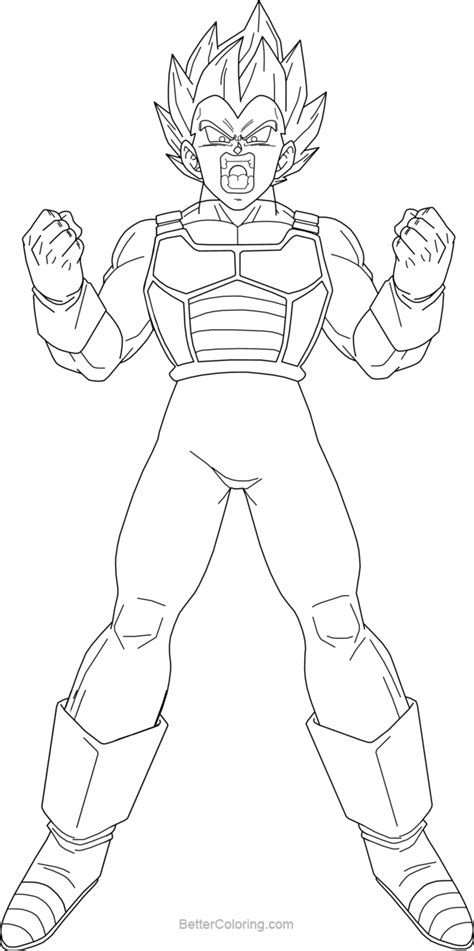 Chi lo ama metta mi piace al vero principe dei sayan. Vegeta Super Saiyan Coloring Pages Blue 3 Line Art by ...