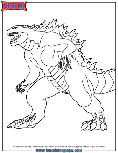 Godzilla coloring pages to print image. Godzilla Coloring Page in 2021 | Monster coloring pages ...