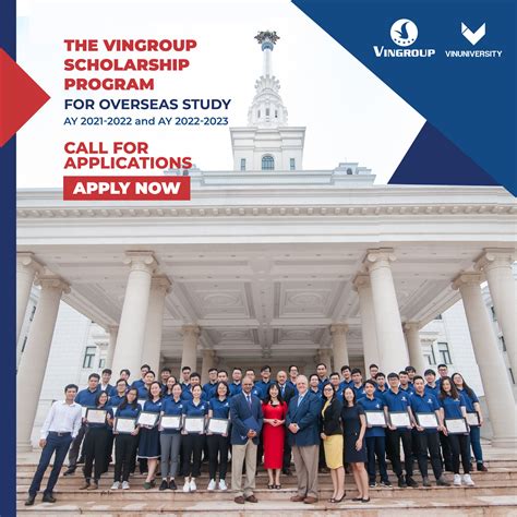 The vingroup science and technology scholarship program for overseas study for master's and doctoral degrees is a component of the science and technology resources development project. Call for applications for the 2021/22 Vingroup scholarship ...