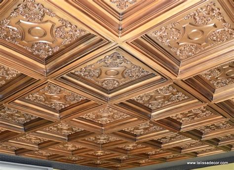 Ceiling tiles can withstand both fires and floods without being damaged or losing their beauty. TD03 Faux Tin Ceiling Tile Coffered 磊 Talissa Decor ...