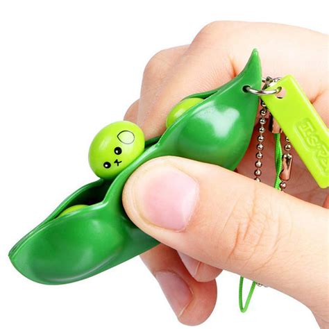 It really helps a lot!. Edamame Popping Keychain / Fidget Toy