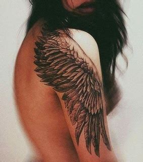 If the person im with can make me laugh and there is. black hair, slut, tattoo and wings - image #129962 on ...