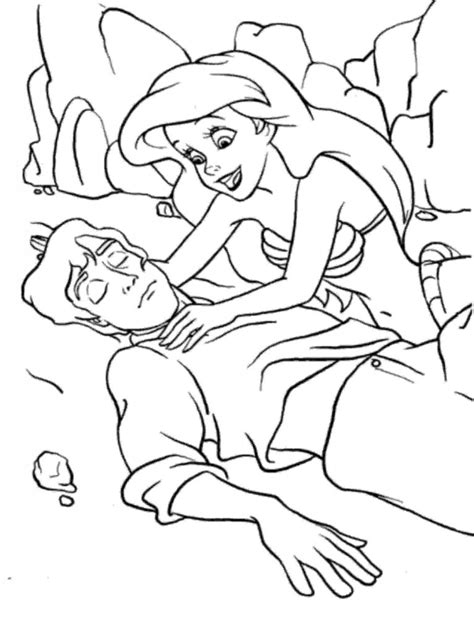 Ariel (alongside flounder?) looking a bit more like she 5. the-little-mermaid-coloring-pages-ariel-and-eric ...