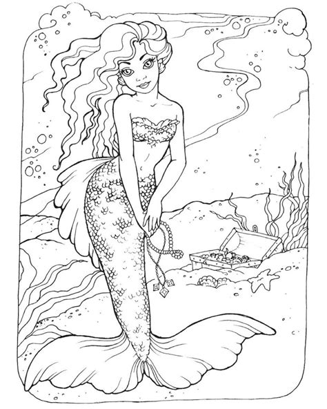 Detailed mermaid coloring pages getcoloringpages com ideas realistic to print princess free. Mermaid Coloring Pages for Adults - Best Coloring Pages ...