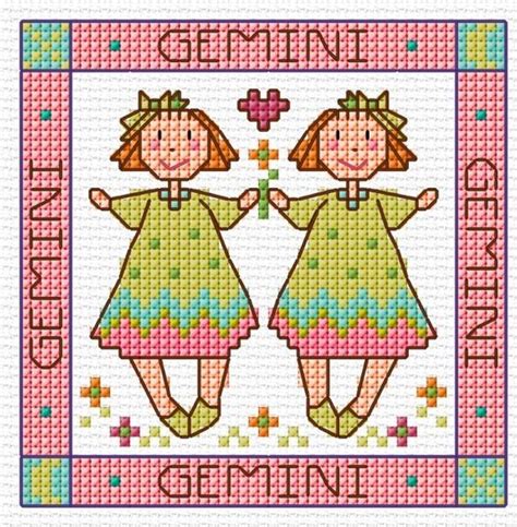 Free counted cross stitch patterns for owl bookmark. "Zodiac Gemini" counted cross-stitch pattern by Lesley ...