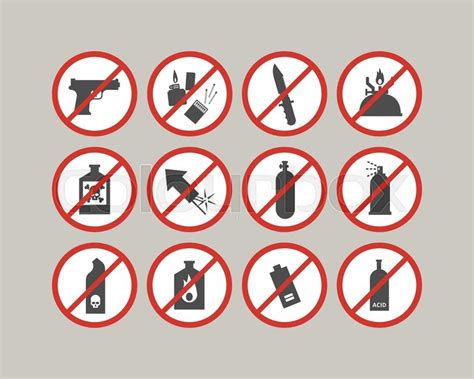 Also, i have mentioned the items that are. Prohibited luggage items. Airport ... | Stock vector ...