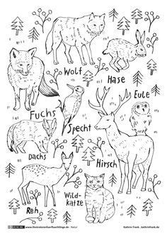 Href= ausmalbilder waldtiere wald waldtiere ausmalbilder. Ausmalbild oder Abpausen für Kinder - Natur Waldtiere ...