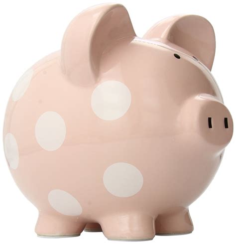 Child to Cherish Polka Dot Piggy Bank, Pink, Large - Walmart.com ...