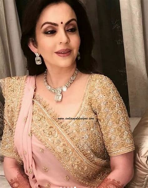 From wikimedia commons, the free media repository. Gold and Diamond jewellery designs: Nita Ambani in diamond ...