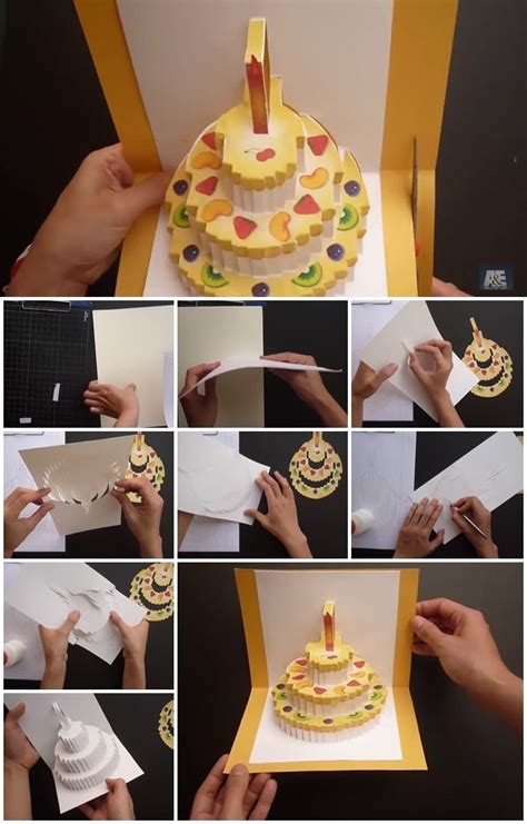 How to make a pig pop up card (robert sabuda method). How to Make Birthday Cake Kirigami Pop Up Card | Birthday ...
