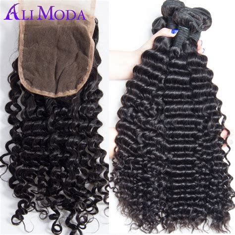 Peruvian Curly Hair 4 Bundles With Closure 7A Peruvian ...