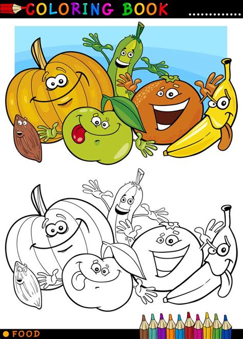 The adventures of kid danger coloring book. Fruits And Vegetables For Coloring | Coloring books, Art ...