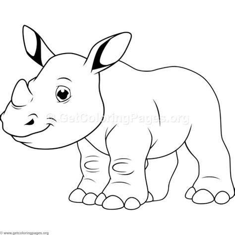 Big and heavy rhinoceros is a true champion running. Cartoon Baby Rhino Coloring Pages (With images) | Cute ...