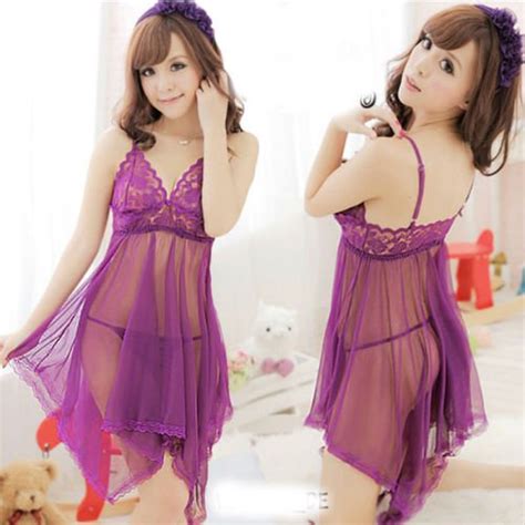 Baju tidur seksi setelan transparan terbaru. Jual Lingerie Transparan Ungu LL55 (Baju Seksi, lingering ...