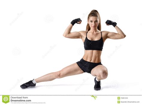 Find the perfect flexing muscle woman stock photo. Portrait Of Strong Muscular Woman Flexing Her Biceps And ...