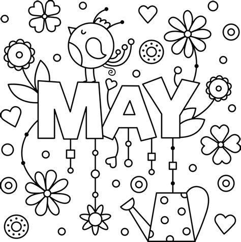 May coloring page from spring category. Positive and Cheery May Colouring Page Activity — Thrifty ...