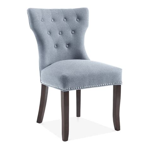 Avers upholstered side chair (set of 2). Regent Button High Back Chair Blue | Kitchen & Dining Chairs