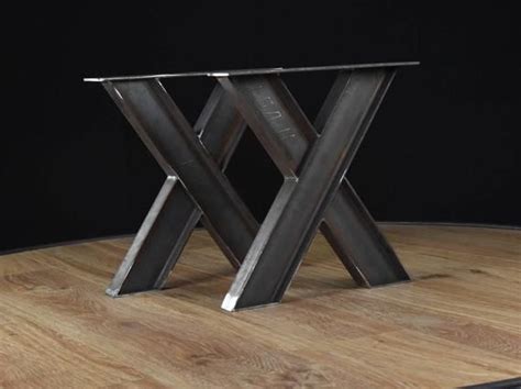 Pieds de table basse industriel fabriques artisanalement Pieds de table en métal, pieds de table basse de forme X, pieds de table de café en acier ...