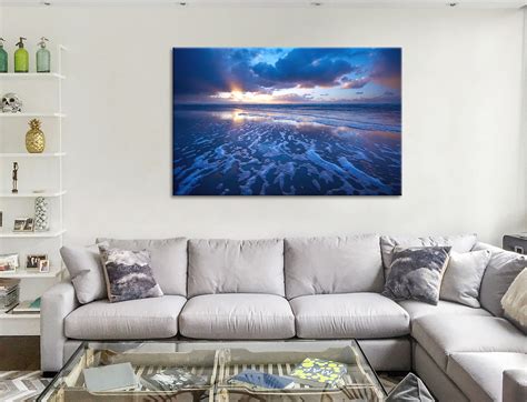 Beach scenes on canvas prints sydney free shipping size: Blue Reflections Ocean Surf Beach Framed Print Australia