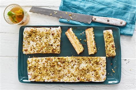 Meanwhile, to make the filling, mix the eggs, granulated sugar, 6 tablespoons flour and lemon juice. Lemon Pistachio Slice | Lemon curd, Pistachio, Lady finger ...