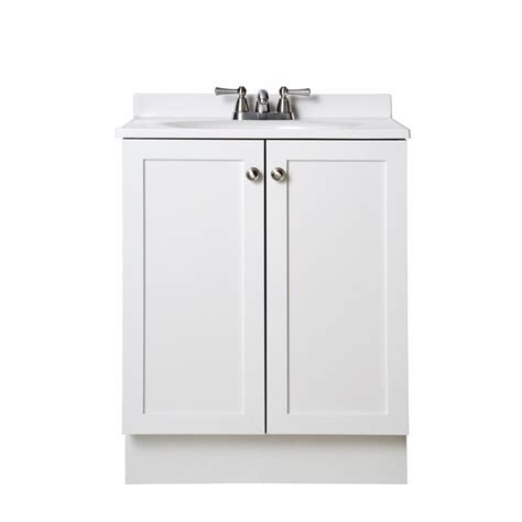 From wall sconces and led vanity light bars to rustic and contemporary styles, the home depot has all the bathroom lighting options you'll need. Project Source 24.5-in White Single Sink Bathroom Vanity ...